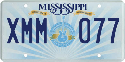 MS license plate XMM077