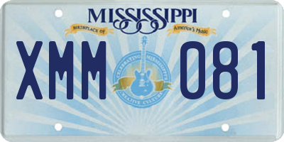 MS license plate XMM081