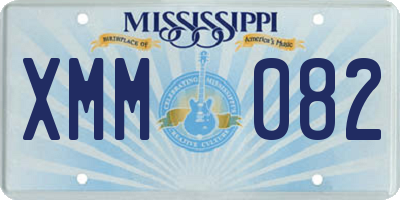 MS license plate XMM082