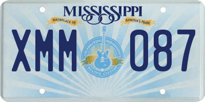 MS license plate XMM087