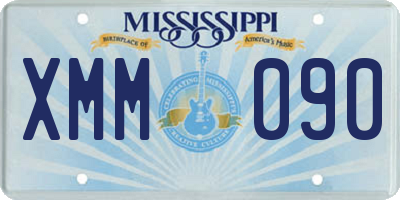 MS license plate XMM090