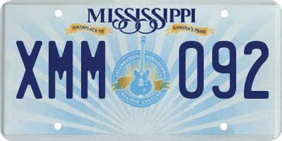 MS license plate XMM092