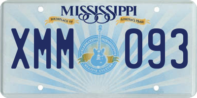 MS license plate XMM093