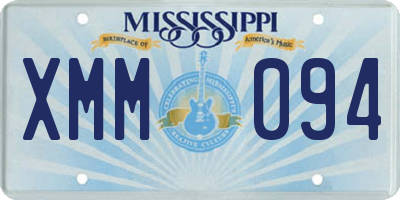 MS license plate XMM094