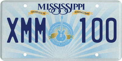 MS license plate XMM100