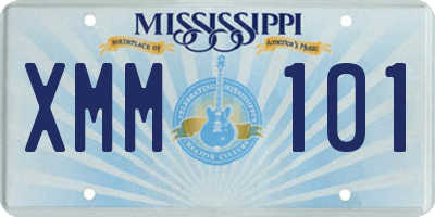 MS license plate XMM101
