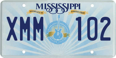 MS license plate XMM102