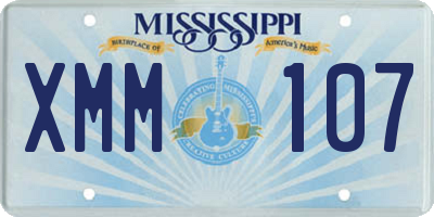 MS license plate XMM107