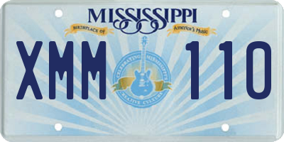MS license plate XMM110