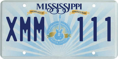 MS license plate XMM111