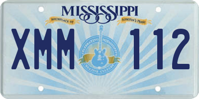 MS license plate XMM112