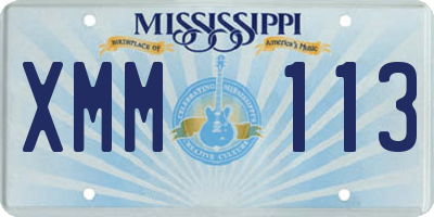 MS license plate XMM113