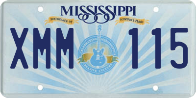 MS license plate XMM115