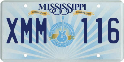 MS license plate XMM116
