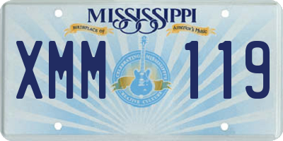 MS license plate XMM119