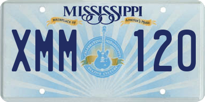 MS license plate XMM120