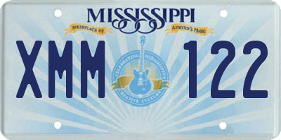 MS license plate XMM122