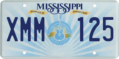 MS license plate XMM125