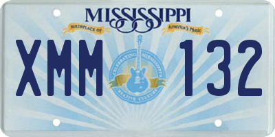 MS license plate XMM132