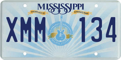 MS license plate XMM134