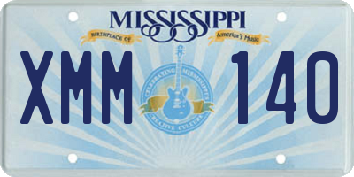 MS license plate XMM140