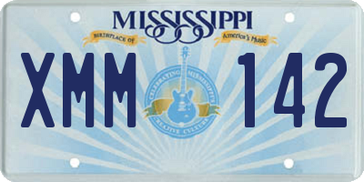 MS license plate XMM142