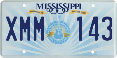 MS license plate XMM143