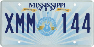 MS license plate XMM144