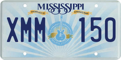 MS license plate XMM150