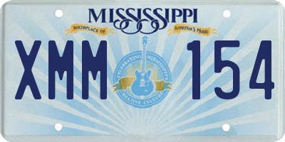 MS license plate XMM154