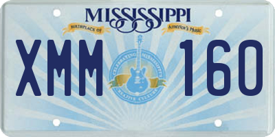 MS license plate XMM160