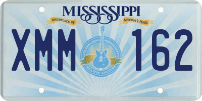 MS license plate XMM162