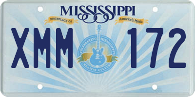 MS license plate XMM172