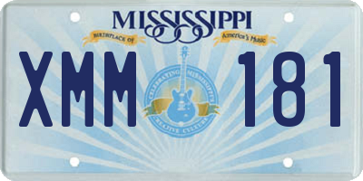 MS license plate XMM181