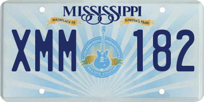 MS license plate XMM182