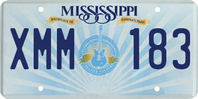 MS license plate XMM183