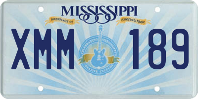 MS license plate XMM189