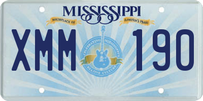 MS license plate XMM190