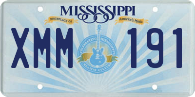 MS license plate XMM191