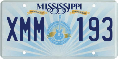 MS license plate XMM193