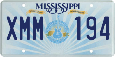MS license plate XMM194