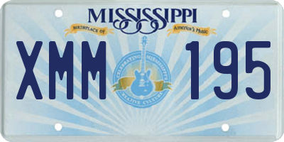 MS license plate XMM195