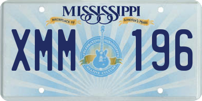 MS license plate XMM196