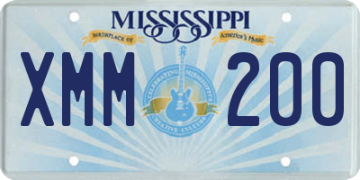 MS license plate XMM200