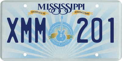 MS license plate XMM201