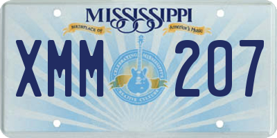 MS license plate XMM207