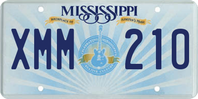 MS license plate XMM210