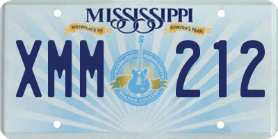MS license plate XMM212