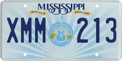 MS license plate XMM213