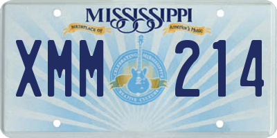 MS license plate XMM214